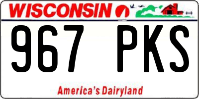 WI license plate 967PKS