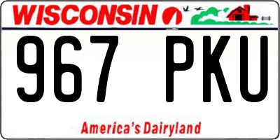 WI license plate 967PKU