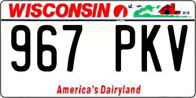 WI license plate 967PKV
