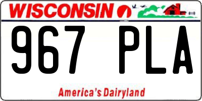 WI license plate 967PLA