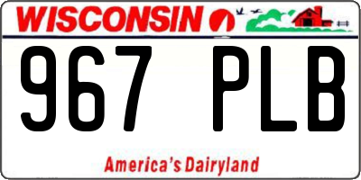 WI license plate 967PLB