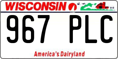 WI license plate 967PLC