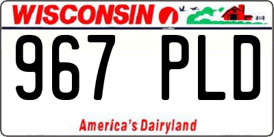 WI license plate 967PLD