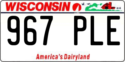 WI license plate 967PLE