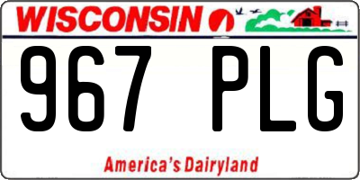 WI license plate 967PLG