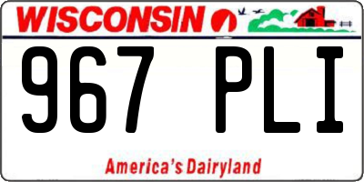 WI license plate 967PLI