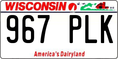 WI license plate 967PLK