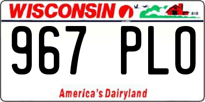 WI license plate 967PLO