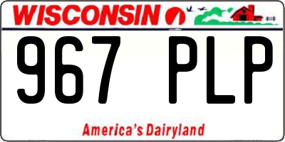 WI license plate 967PLP