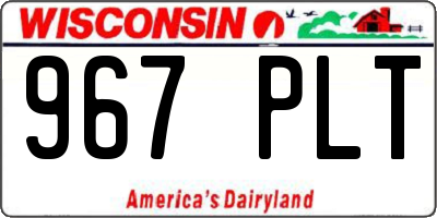 WI license plate 967PLT