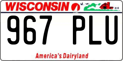 WI license plate 967PLU