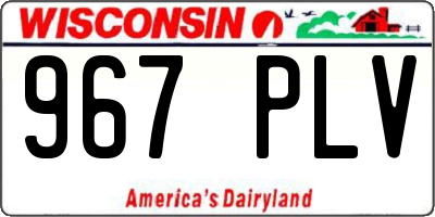 WI license plate 967PLV