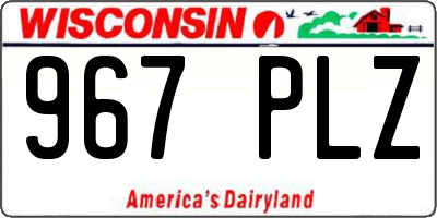 WI license plate 967PLZ