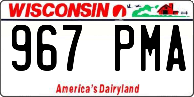 WI license plate 967PMA