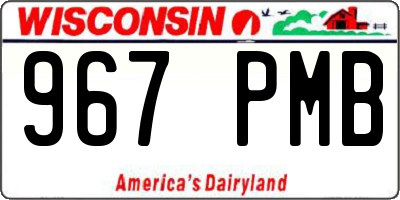 WI license plate 967PMB
