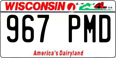 WI license plate 967PMD
