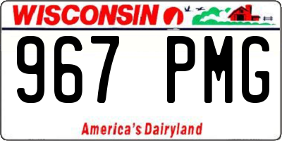 WI license plate 967PMG