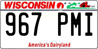 WI license plate 967PMI