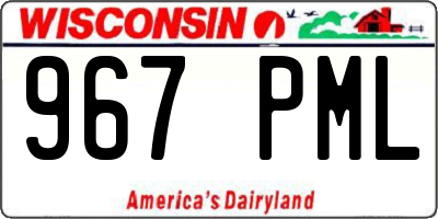 WI license plate 967PML