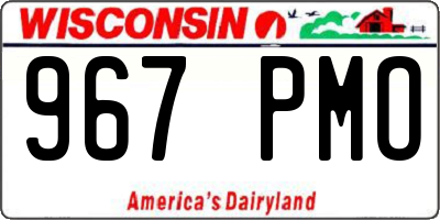 WI license plate 967PMO