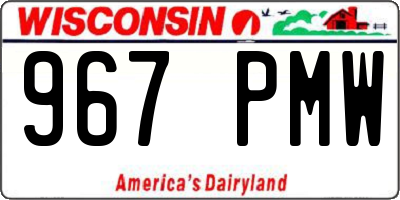 WI license plate 967PMW