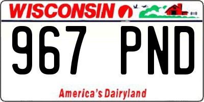 WI license plate 967PND