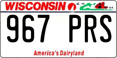 WI license plate 967PRS