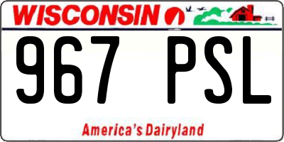 WI license plate 967PSL