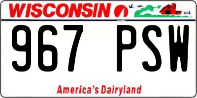 WI license plate 967PSW