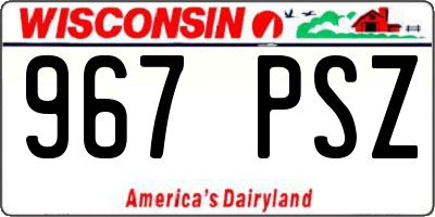 WI license plate 967PSZ
