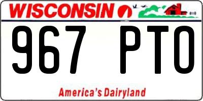 WI license plate 967PTO