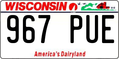 WI license plate 967PUE