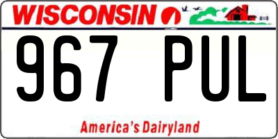 WI license plate 967PUL
