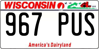 WI license plate 967PUS