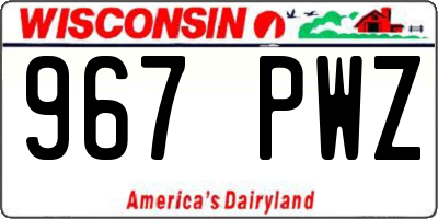 WI license plate 967PWZ