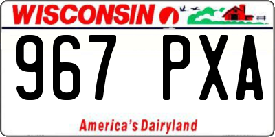 WI license plate 967PXA
