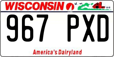 WI license plate 967PXD