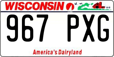 WI license plate 967PXG