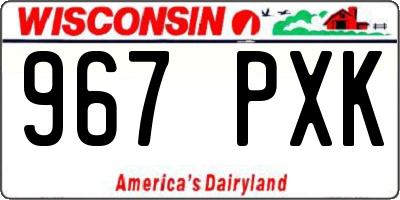WI license plate 967PXK