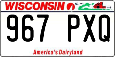 WI license plate 967PXQ