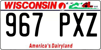 WI license plate 967PXZ