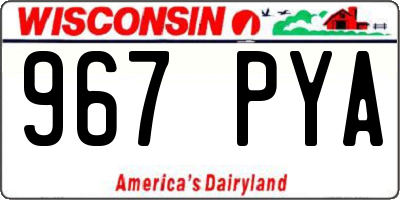 WI license plate 967PYA