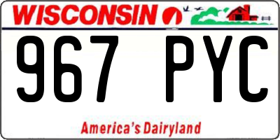 WI license plate 967PYC