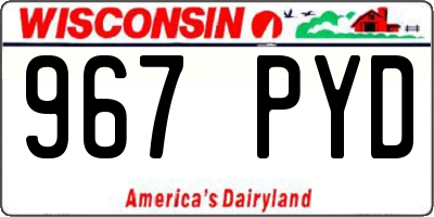 WI license plate 967PYD