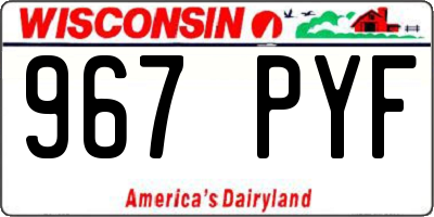 WI license plate 967PYF