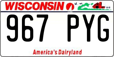 WI license plate 967PYG
