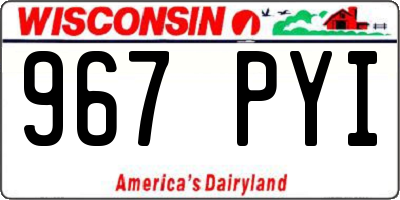 WI license plate 967PYI