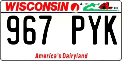 WI license plate 967PYK
