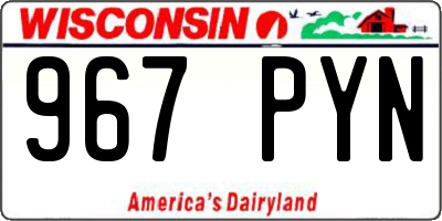 WI license plate 967PYN