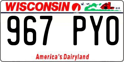 WI license plate 967PYO
